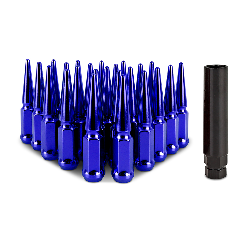Mishimoto — Mishimoto Mishimoto Steel Spiked Lug Nuts M14 x 1.5 24pc Set Blue
Spiked Lug Nuts - view 7